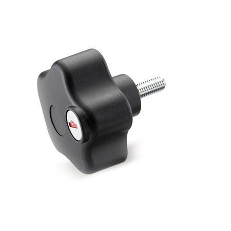 Otto Ganter Safety Star Knob with Threaded Stud Lockable, GN 5337.9